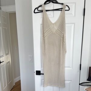 Chic Cream Knit Dress Coverup